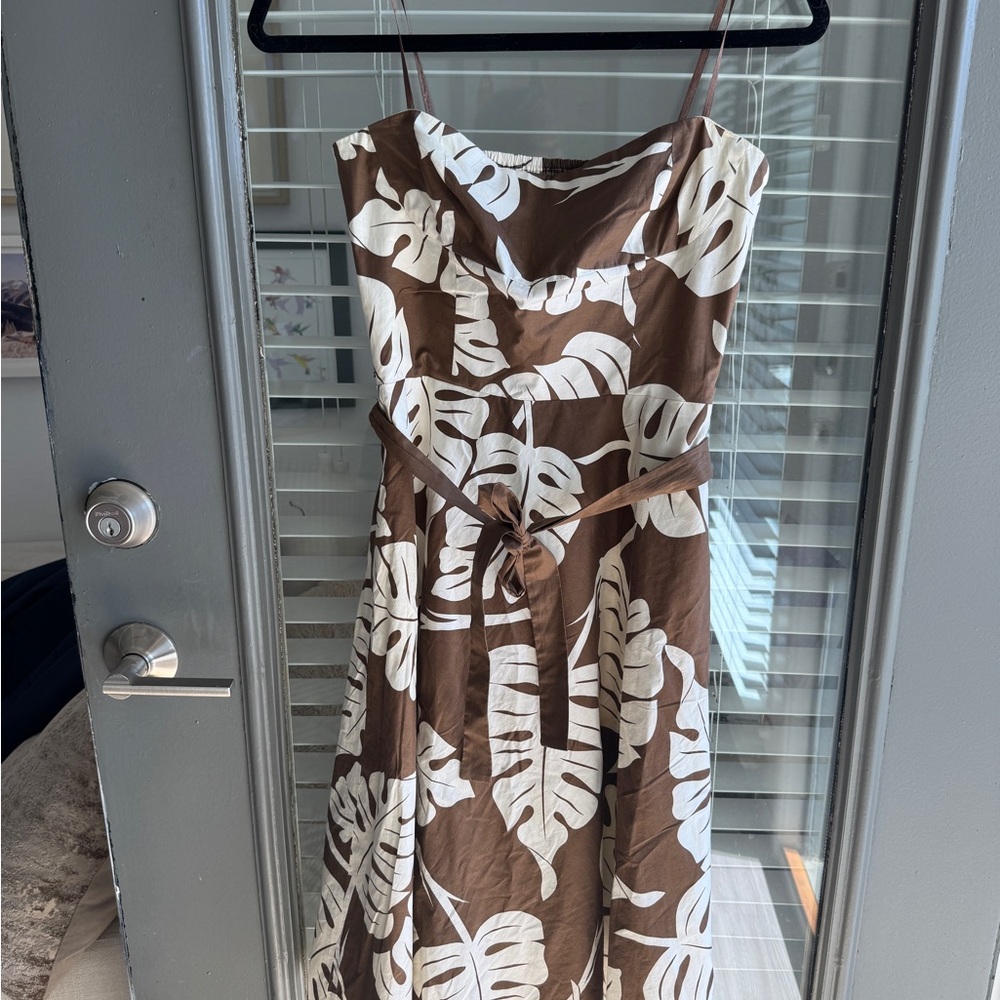 BCBGMaxazria Leaf Print Midi Dress Size 6